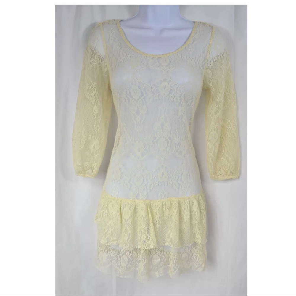 Fire Los Angelos Lace Ruffle Camisole Tunic